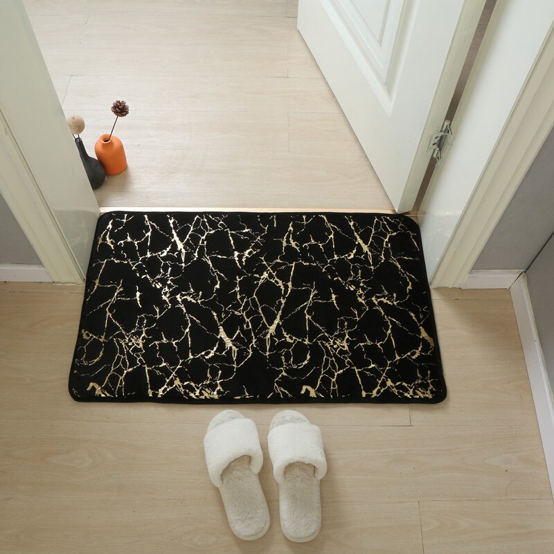 Home Living Room Bathroom Toilet Mats Set Gold Printing Anti Slip Rugs Bedroom Print Rug Shower Mat Bath Mats Bathroom