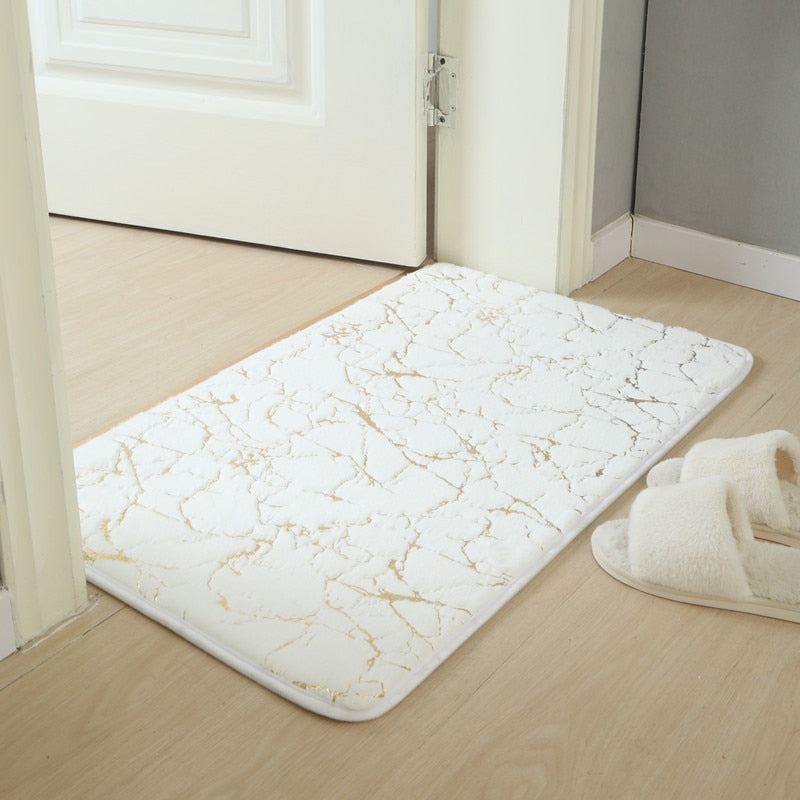 Home Living Room Bathroom Toilet Mats Set Gold Printing Anti Slip Rugs Bedroom Print Rug Shower Mat Bath Mats Bathroom