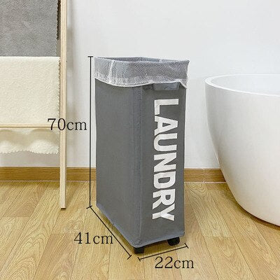 Home Slim Laundry Basket Hamper Storage Organizer 45L Collapsible Thin Dirty Clothes Basket Cesto Ropa Sucia