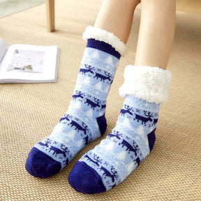 Home Slippers Women Winter Floor Shoes Christmas Elk Indoor Socks Shoes Warm Fur Slides Ladies Plush Slippers Pantoffels Dames