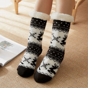 Home Slippers Women Winter Floor Shoes Christmas Elk Indoor Socks Shoes Warm Fur Slides Ladies Plush Slippers Pantoffels Dames