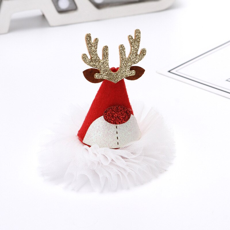 Hot Christmas adult children hair clip Santa Claus antler hairpin clip Christmas hat gift cute hair clip Accessories