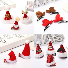 Hot Christmas adult children hair clip Santa Claus antler hairpin clip Christmas hat gift cute hair clip Accessories