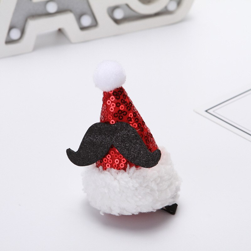 Hot Christmas adult children hair clip Santa Claus antler hairpin clip Christmas hat gift cute hair clip Accessories