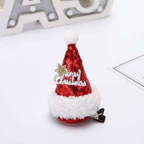 Hot Christmas adult children hair clip Santa Claus antler hairpin clip Christmas hat gift cute hair clip Accessories