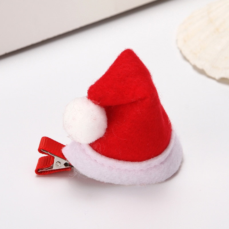 Hot Christmas adult children hair clip Santa Claus antler hairpin clip Christmas hat gift cute hair clip Accessories