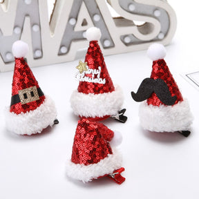 Hot Christmas adult children hair clip Santa Claus antler hairpin clip Christmas hat gift cute hair clip Accessories