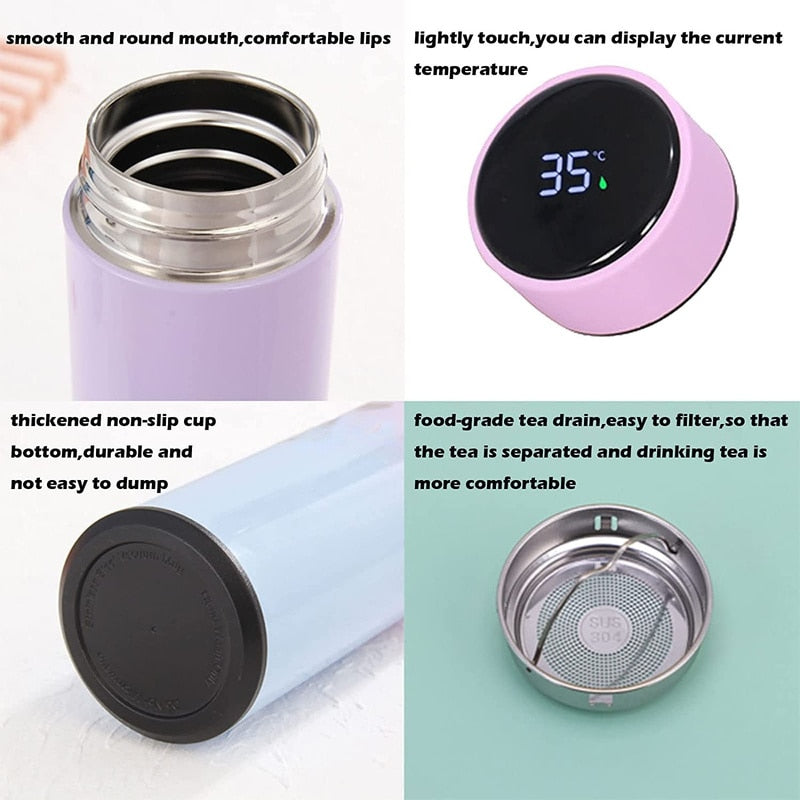 Intelligent Stainless Steel Thermos Bottle Temperature Display Water Bottle Vacuum Flasks Coffee Cup Gifts garrafa termica agua