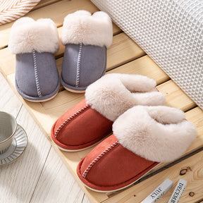 Winter New Cotton Slippers Outdoor Fashion Warm Indoor Bedroom Cotton Plush Shoes Fleece Fluffy Couple Memory