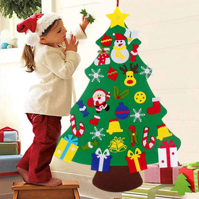 Kids DIY Felt Christmas Tree Merry Christmas Decorations For Home 2022 Christmas Ornaments Navidad 2023 New Year Gifts Xmas Tree