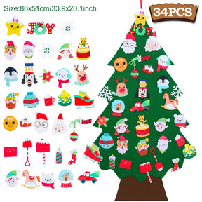 Kids DIY Felt Christmas Tree Merry Christmas Decorations For Home 2022 Christmas Ornaments Navidad 2023 New Year Gifts Xmas Tree