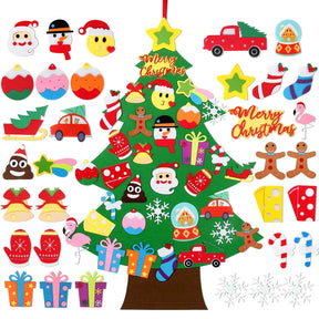 Kids DIY Felt Christmas Tree Merry Christmas Decorations For Home 2022 Christmas Ornaments Navidad 2023 New Year Gifts Xmas Tree