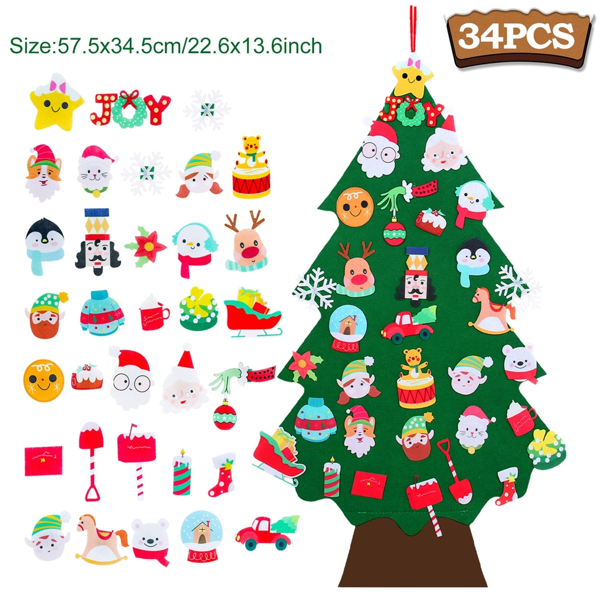 Kids DIY Felt Christmas Tree Merry Christmas Decorations For Home 2022 Christmas Ornaments Navidad 2023 New Year Gifts Xmas Tree