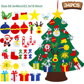 Kids DIY Felt Christmas Tree Merry Christmas Decorations For Home 2022 Christmas Ornaments Navidad 2023 New Year Gifts Xmas Tree