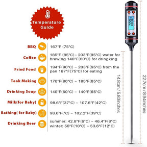 Kitchen Digital BBQ Food Thermometer Meat Cake Candy Fry Grill Dinning Household Cooking Thermometer Gauge Oven Thermometer Tool