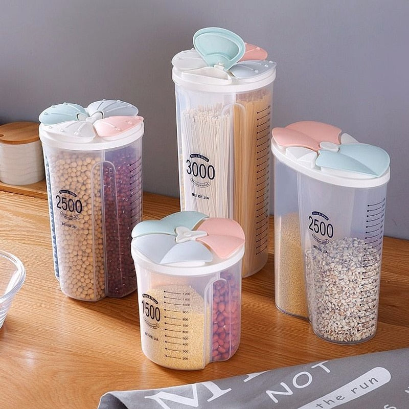 Kitchen Storage Box Food Storage Box Kitchen Supplies Grain Storage Tank  Moisture-Proof Sealed Cans Transparent Organizers