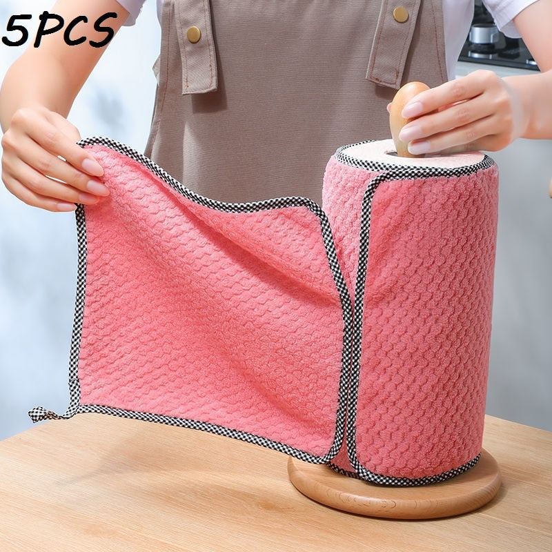 Kitchen daily dish towel. dish cloth. kitchen rag. non-stick oil. thickened table cleaning cloth. absorbent scouring pad