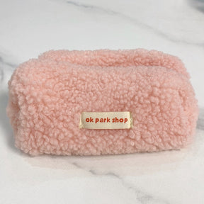 Lamb Hair Cosmetic Bag Plush Storage Cute Stationery Bag Large Capacity Travel Cosmetic Bag  Makeup Organizer