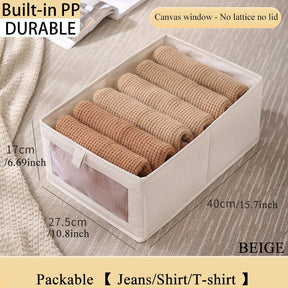 Clothes Storage Box Clothing Organizer Foldable with Clear Window