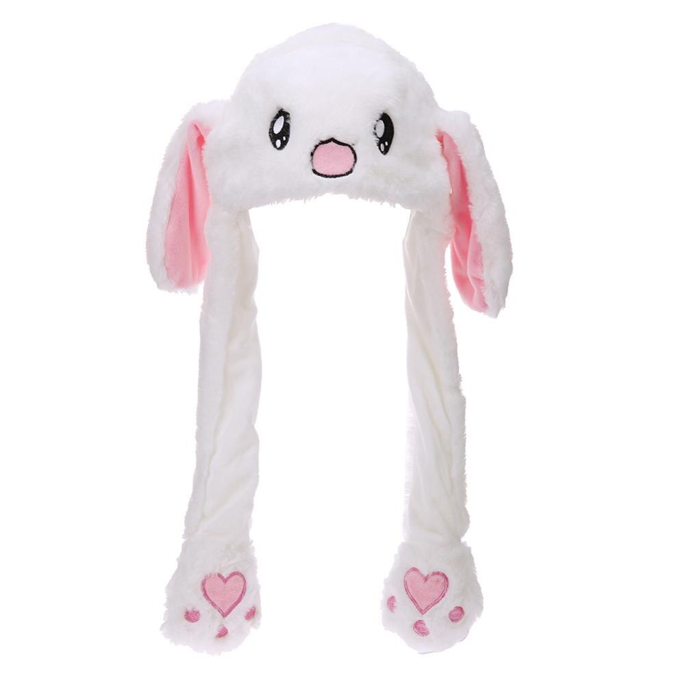 Lovely Luminous/no light Plush Rabbit Hat Funny Play Toy Up Down Moving Bunny Ears Toy Hat Girlfriend Children Gifts