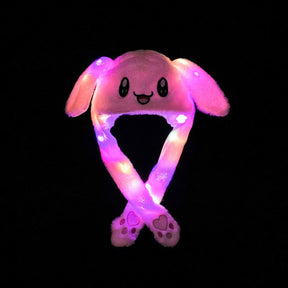 Lovely Luminous/no light Plush Rabbit Hat Funny Play Toy Up Down Moving Bunny Ears Toy Hat Girlfriend Children Gifts