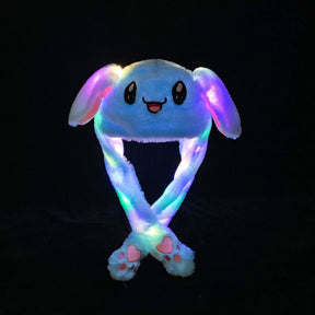 Lovely Luminous/no light Plush Rabbit Hat Funny Play Toy Up Down Moving Bunny Ears Toy Hat Girlfriend Children Gifts