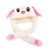 Lovely Luminous/no light Plush Rabbit Hat Funny Play Toy Up Down Moving Bunny Ears Toy Hat Girlfriend Children Gifts