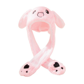 Lovely Luminous/no light Plush Rabbit Hat Funny Play Toy Up Down Moving Bunny Ears Toy Hat Girlfriend Children Gifts