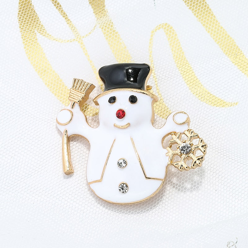 Luxury Exquisite Christmas Brooch Pin Snowman Santa Claus Boot Garland Fashion Jewelry Gift Christmas Decoration Brooches