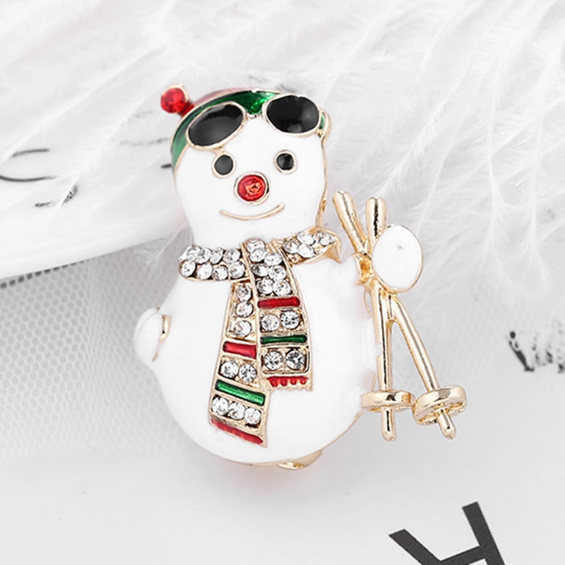 Luxury Exquisite Christmas Brooch Pin Snowman Santa Claus Boot Garland Fashion Jewelry Gift Christmas Decoration Brooches