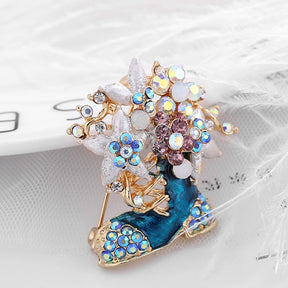 Luxury Exquisite Christmas Brooch Pin Snowman Santa Claus Boot Garland Fashion Jewelry Gift Christmas Decoration Brooches