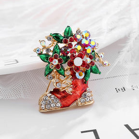 Luxury Exquisite Christmas Brooch Pin Snowman Santa Claus Boot Garland Fashion Jewelry Gift Christmas Decoration Brooches