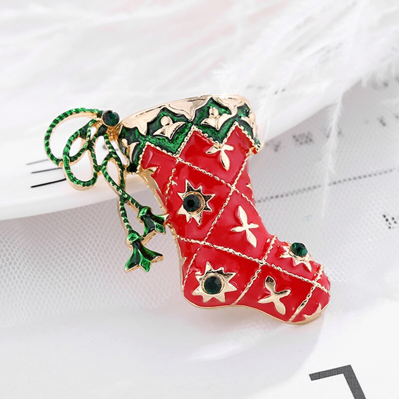 Luxury Exquisite Christmas Brooch Pin Snowman Santa Claus Boot Garland Fashion Jewelry Gift Christmas Decoration Brooches