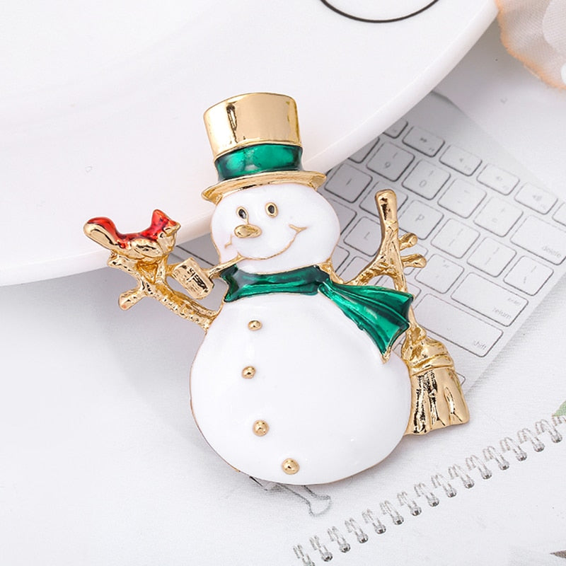 Luxury Exquisite Christmas Brooch Pin Snowman Santa Claus Boot Garland Fashion Jewelry Gift Christmas Decoration Brooches