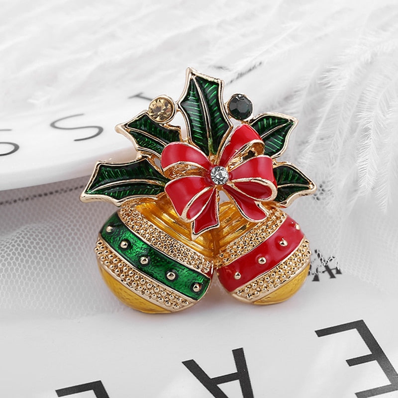 Luxury Exquisite Christmas Brooch Pin Snowman Santa Claus Boot Garland Fashion Jewelry Gift Christmas Decoration Brooches