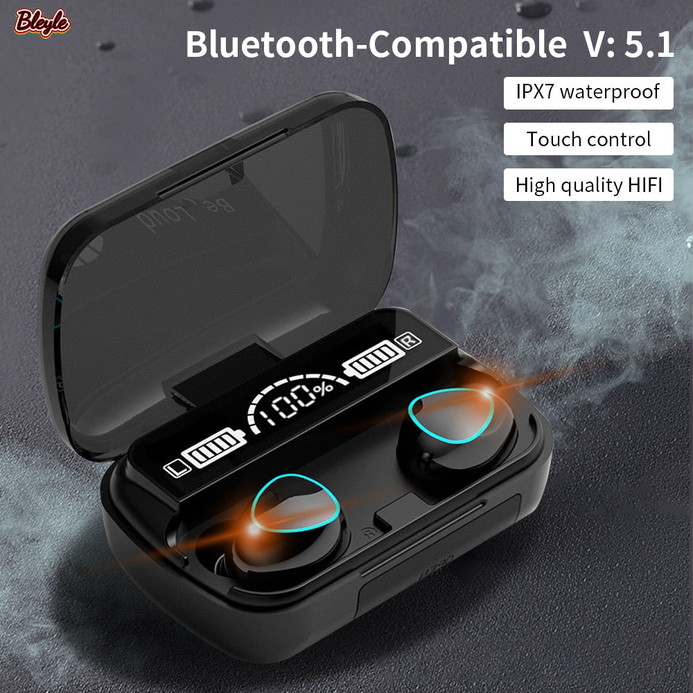 M10 TWS Bluetooth 5.1 Headphones LED Touch Control Wireless Earphone With Microphone 9D Stereo Sports Waterproof Earbuds Headset