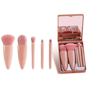 Makeup Brushes Set With Mirror Box Blush Lip Eye Shadow Brush Professional Cosmetic Brushes Kit Portable Travel Mini Beauty Tool