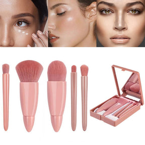 Makeup Brushes Set With Mirror Box Blush Lip Eye Shadow Brush Professional Cosmetic Brushes Kit Portable Travel Mini Beauty Tool