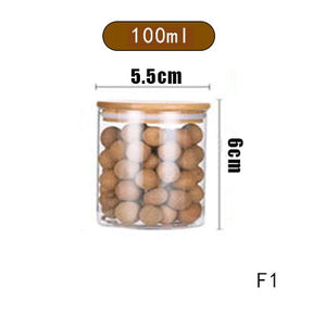 Mason Candy Jar For Spices Glass bamboo Cover Container Glass Jars With Lids Cookie Jar Kitchen Jars And Lids Wholesale