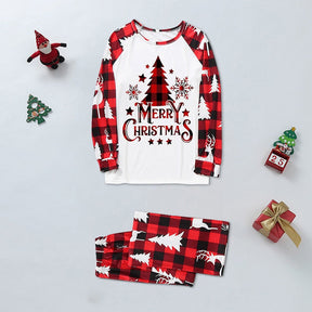 Merry Christmas 2022 Family Pajamas Santa Tree Patchwork Mother Daughter Matching Clothes Casual Soft Sleepwear Xmas Family Look