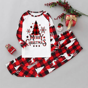 Merry Christmas 2022 Family Pajamas Santa Tree Patchwork Mother Daughter Matching Clothes Casual Soft Sleepwear Xmas Family Look