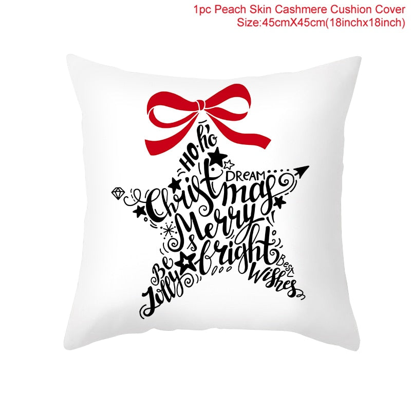 Merry Christmas Cushion Cover Ornaments Christmas Decoration For Home Cristmas Decor Noel Navidad New Year Gift 2023 Xmas Natal