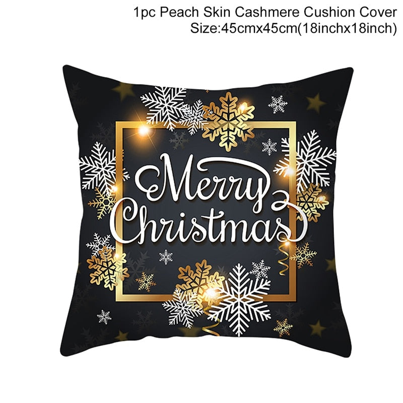 Merry Christmas Cushion Cover Ornaments Christmas Decoration For Home Cristmas Decor Noel Navidad New Year Gift 2023 Xmas Natal