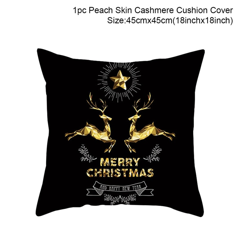 Merry Christmas Cushion Cover Ornaments Christmas Decoration For Home Cristmas Decor Noel Navidad New Year Gift 2023 Xmas Natal