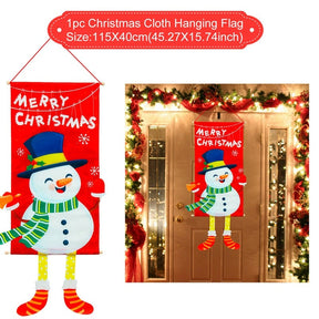 Merry Christmas Hanging Flag Christmas Decorations For Home Door Christmas Ornaments Xmas Gifts Navidad Decor 2023 New Year