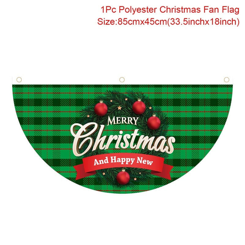 Merry Christmas Hanging Flag Christmas Decorations For Home Door Christmas Ornaments Xmas Gifts Navidad Decor 2023 New Year