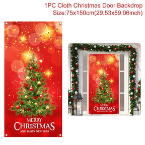 Merry Christmas Hanging Flag Christmas Decorations For Home Door Christmas Ornaments Xmas Gifts Navidad Decor 2023 New Year