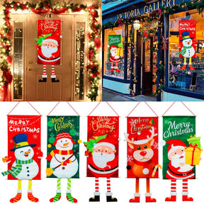 Merry Christmas Hanging Flag Christmas Decorations For Home Door Christmas Ornaments Xmas Gifts Navidad Decor 2023 New Year