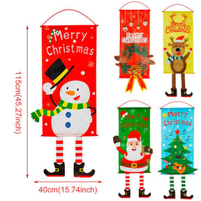 Merry Christmas Hanging Flag Christmas Decorations For Home Door Christmas Ornaments Xmas Gifts Navidad Decor 2023 New Year