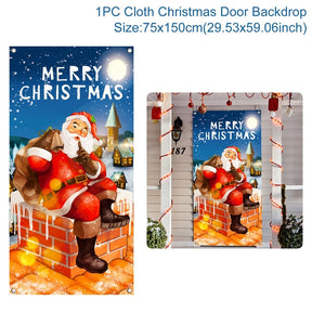 Merry Christmas Hanging Flag Christmas Decorations For Home Door Christmas Ornaments Xmas Gifts Navidad Decor 2023 New Year